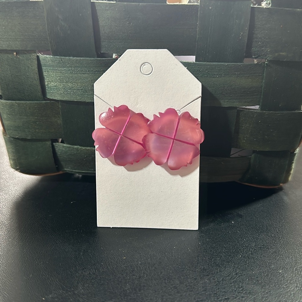 Pink Flower Earrings